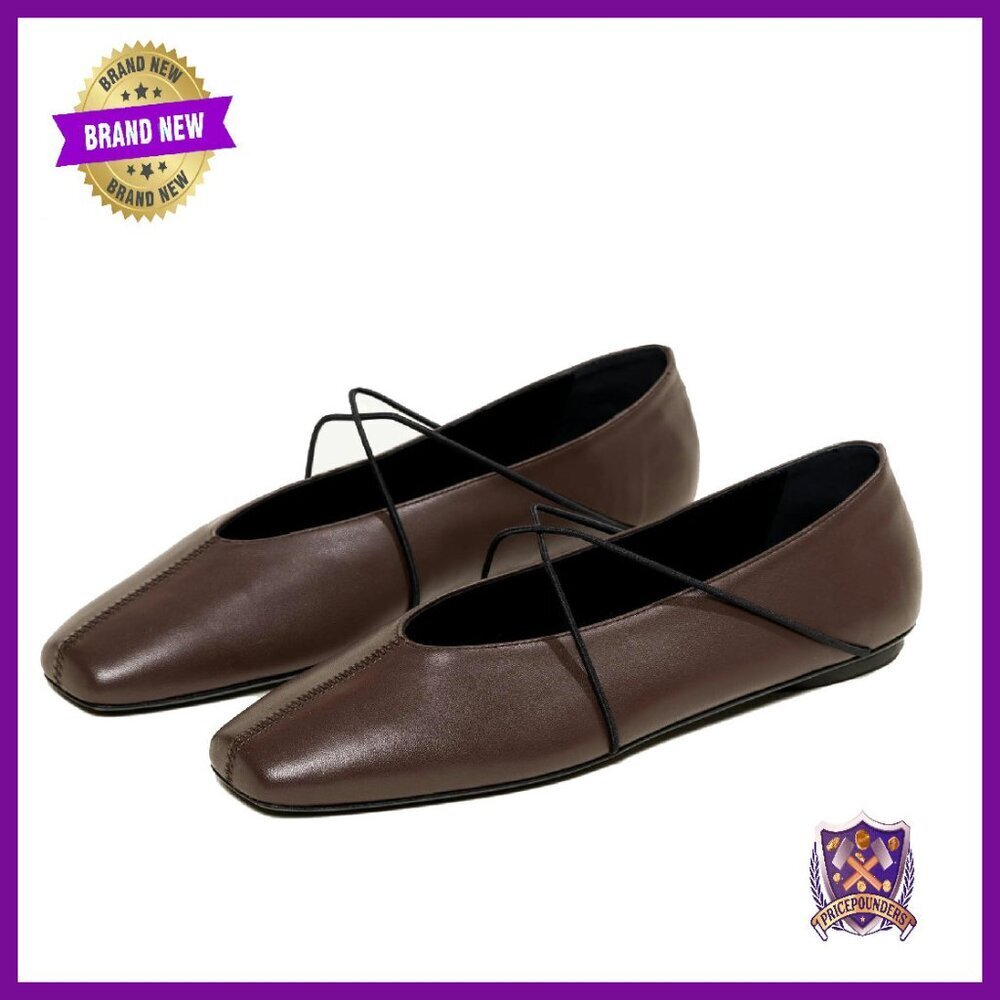 Square Toe Ballet Flats Criss-Cross Straps Slip On Office Casual Shoes